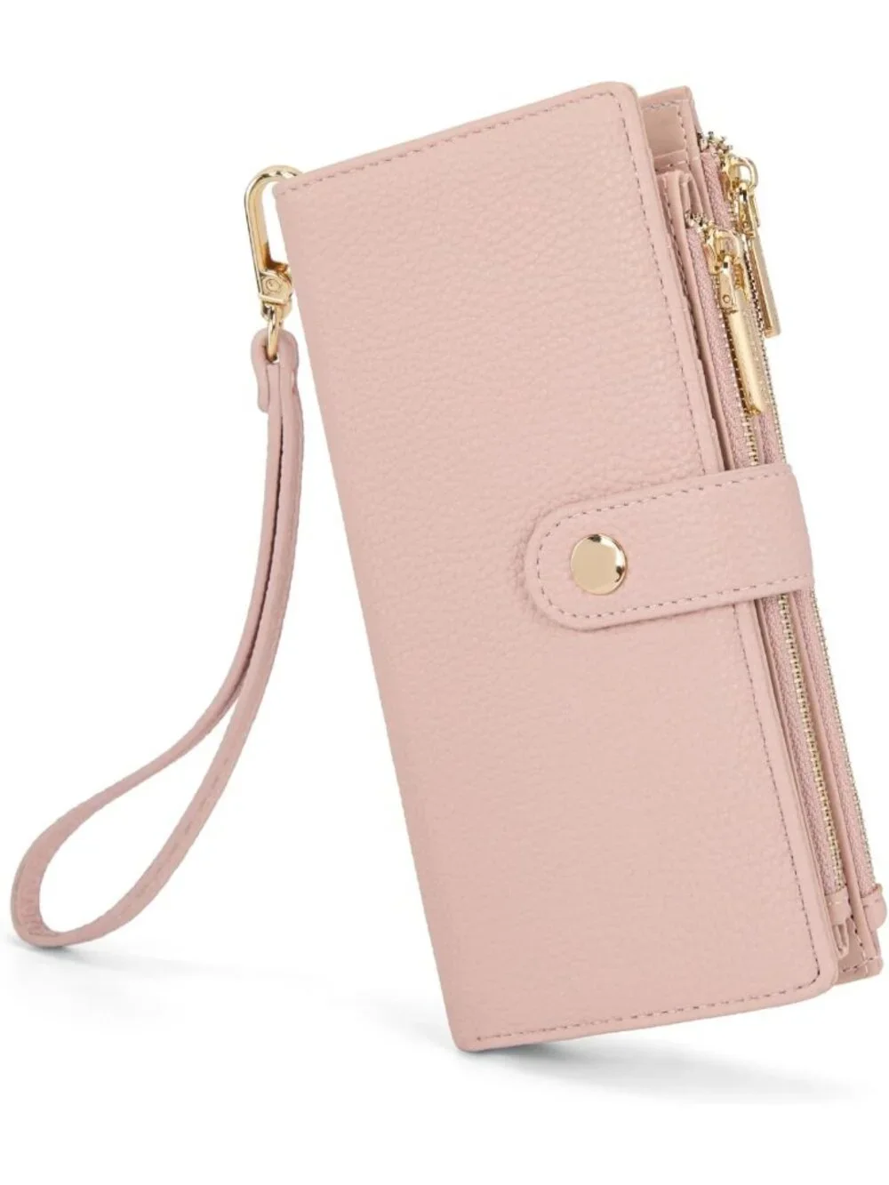 Stylish Pink Bifold Wallet for Women | Large Capacity Clutch & Wristlet | Card